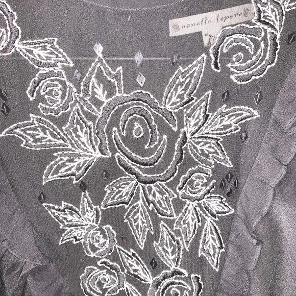 Nanette Lepore Black Silk Mess with Beads Top - Picture 5 of 14